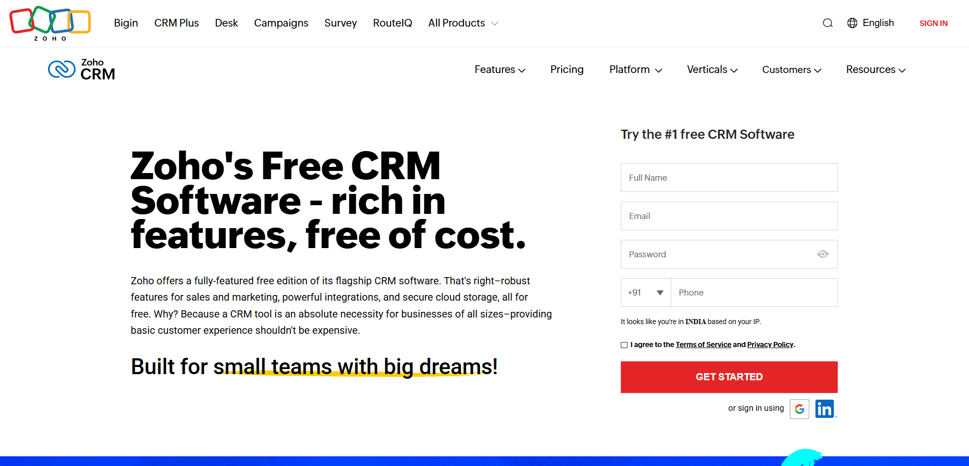 ZOHO CRM 