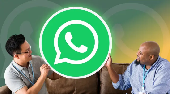 Illustration showing WhatsApp API integration connecting mobile messages to business systems for marketing automation and growth